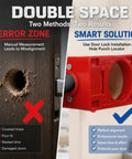 Heavy Duty Adjustable Aluminum Door Hinge Jig And Lock Installation Kit Featuring Precision Mortise Template showing error and smart solution in lock installation.