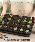 Heavy Duty Reusable Nursery Pot Tray Set Workhorse 5 Pack 24 Cell Seed Starter Trays for 2.8 Inch Pots BPA Free Durable Plastic with Drain Holes