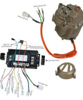 Full Throttle 72V 1000W Brushless DC Motor With Gearbox And Sine Wave Speed Controller Kit showing motor, controller, and wiring connections.