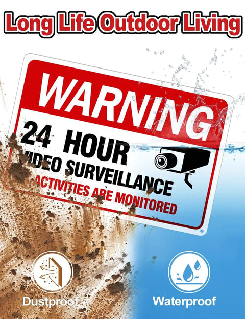 4 Pack 12 By 8 Security Camera Signs Reflective Waterproof Aluminum 24 Hour Surveillance Sign For Home And Business Yo.