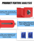 One Quarter Inch NPT Air Desiccant Dryer System With Beads Bag showing red aluminum body with two visible ports