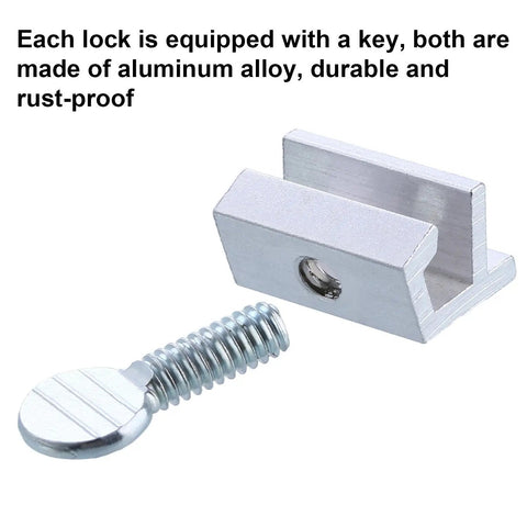 15 Pack Sliding Window Locks With Keys, Easy Install No Tools Needed, Aluminum Safety Locks for Vertical Horizontal Sliding Windows
