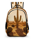 Golden Hour Arid Cactus Print Unisex Everyday Carry Backpack with smooth zipper and breathable comfort, large capacity daypack