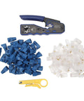 All In One Ethernet Crimping Tool For Cat5 Cat5e Cat6 Cat6A Pass Through Connectors Strips Cuts Crimps With Hardened Blades