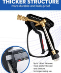Heavy Duty 5000 PSI Short Pressure Washer Gun With Swivel Inlet, close-up showing thick structure and durability measurement.