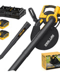3 In 1 Cordless Leaf Blower Vacuum Mulcher with Bag Brushless Power 360 CFM, charger, and 2x4Ah batteries