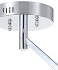 Chrome 17.5 Inch 1 Light Metal Semi Flush Mount Light With Integrated LED For Bathroom Ceiling, Dimmable And ETL Listed, close-up view.