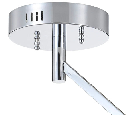 Chrome 17.5 Inch 1 Light Metal Semi Flush Mount Light With Integrated LED For Bathroom Ceiling, Dimmable And ETL Listed, close-up view.