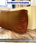 Velvet Comfy Recliner Head Pillow With Non Slip Base Adjustable Neck Support displayed on table with packaging box.