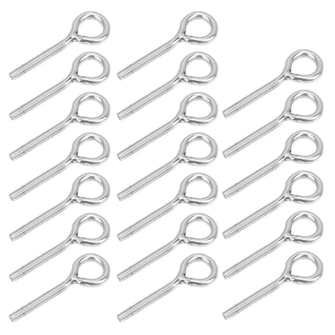 Garage Ready Stainless Steel Eye Nut And Bolt Kit For DIY Projects M4 Size 20 Pieces Eye Nuts And Bolts For Fastening And Suspension Handy Hardware Set For Home Workshop And Industrial Use, 20 stainless steel M4 eye bolts