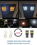 12 Piece Interior LED Light Kit For Dodge Ram 1500 2500 3500 From 2009 To 2018 showing before and after bulb comparison