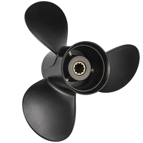 9.9 Inch Diameter 13 Pitch Boat Propeller With 10 Spline Aluminum OEM Upgrade Built Tough For Mercury 25 to 30HP And Tohatsu Nissan 3R0B645270 9 7 8 Inch Gearcase Right Hand 3 Blade
