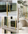 Heavy Duty 304 Stainless Steel Glass Railing Post With Smooth Brushed Finish And Rock Solid Base in modern outdoor and indoor settings.