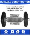 Heavy Duty Sliding Gate Wheels With Dual 6 Inch Rubber Wheels On A Sturdy Steel Carrier U Bolt Clamp Mount