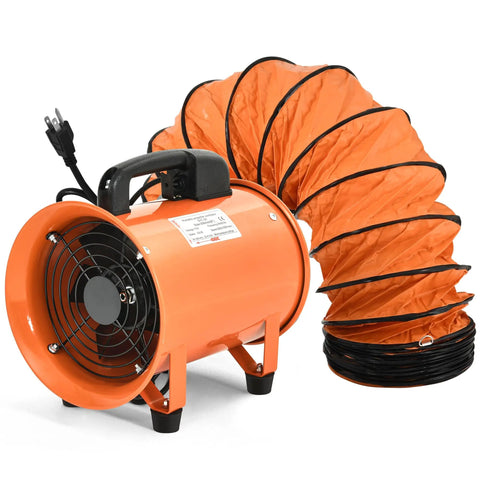 Beefy Industrial Portable Air Blower Fan With 16Ft Duct Hose 8 Inch Heavy Duty Cylinder Axial Fan 230W for workshops