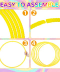 Steps to assemble Two Adjustable Toy Hoop Exercise Ring Set With Detachable Plastic Blocks, Portable 26 Inch Fitness Rings.