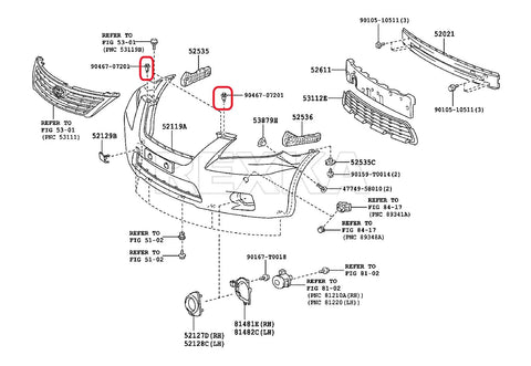 Diagram showing 20 Pack Push In Engine Splash Shield Fender Liner Trunk Lid Trim Retainer Clips 90467-07201 for Toyota Lexus models.