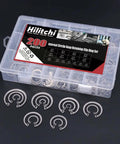 Internal Circlip Snap Ring Kit 200-Piece 15-Size Assortment in 304 Stainless Steel with visible rings and container