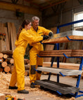 Built Like A Tank Four Tier Cantilever Lumber Storage Rack With Legit Heavy Duty Horizontal Arms And 3500 Pound Capacity Ideal For Garage Workshop Shed Organization, displayed in use by two people.