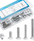 Top Shelf 120 Piece White Wall Plate Screw Kit With Four Standard Thread Sizes For Outlet Covers Light Switches And Faceplate Fasteners No Sweat Setup Smooth Install Daily, assorted screws in storage case.
