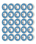 Beefy Miniature Deep Groove Ball Bearings Set Of 25 Flanged Steel Bearings With Double Rubber Seals Blue Side For Roller Skates 5 By 11 By 4 Mm Durable Precision Bearings For Tiny Machinery And DIY Projects, 25-pack arranged on white