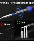 Magnetized tip of Compact 64 Piece Precision Screwdriver Set With Torx Triwing Pentalobe Bits for Electronics Repair Kit shows strong hold.