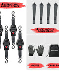 Beefy Self Retracting Ratchet Straps 2 Inch By 13 Feet 1500 Lb Break Strength Heavy Duty Tie Downs For Truck Trailer Black 4 Pack