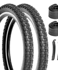 2 Pack 20x2.125 Inch Kids Bike Tires Set With Tubes And Levers For BMX MTB And Youth Rides Puncture Resistant Folding Tires