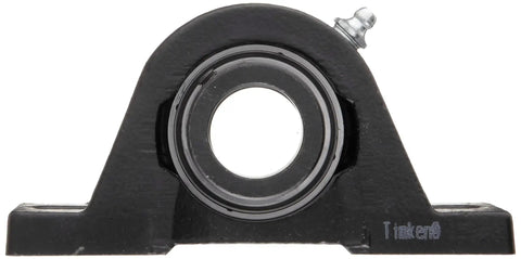 RAK2 Pillow Block Bearing With Two Bolt Holes Relubricatable Non Expansion Cast Iron Housing Eccentric Locking Collar Steel Insert Inch Bore Two And Three Sixteenths, black cast iron housing