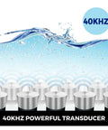 Top Notch Ultrasonic Cleaner Featuring 40 Khz Dual Transducers For Quick Grime Busting And Gentle Polish On Jewelry Watches Tools And Kitchen Gadgets Portable Mini Wash Tank with water and transducers.