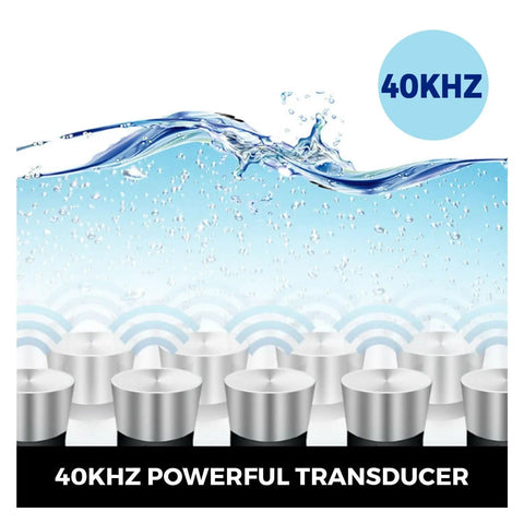 Top Notch Ultrasonic Cleaner Featuring 40 Khz Dual Transducers For Quick Grime Busting And Gentle Polish On Jewelry Watches Tools And Kitchen Gadgets Portable Mini Wash Tank with water and transducers.