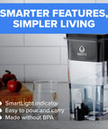 27 Cup Water Dispenser With Elite Filter For Real Hydration H2O NSF Certified To Remove 99 Percent Lead And Reduces 30 Contaminants Including Microplastics Mercury And Chlorine SmartLight Indicator BPA Free Black in kitchen setting