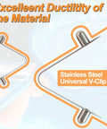 Ten Piece Stainless Steel V Clips For Pool And Spa Accessories Replacement Butterfly Clips With Double Pin Heavy Duty Detail