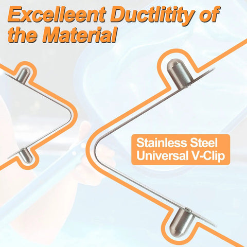 Ten Piece Stainless Steel V Clips For Pool And Spa Accessories Replacement Butterfly Clips With Double Pin Heavy Duty Detail