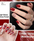 Six Piece Gel Nail Polish Set Ten Milliliter In Red Shades Burgundy Dark Red Light Red Soak Off Formula LED UV Light Curing
