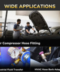 Brass Go-To Hose Barb Tee Fitting Half Inch Three Way Union Connector For Air Water Fuel Systems in automotive setup