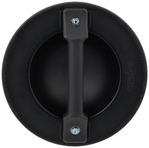 Mini Buckler Shield Built Tough 9 Inch Diameter 10mm Thick Steel Construction for Collectors and Reenactors front handle view