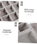 Sleek Three Piece Multi Compartment Jewelry Organizer Tray With Supple Velour Finish For Earrings Rings And Necklaces, showcasing grey compartments.