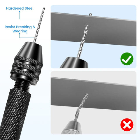 Pro Grade Precision Micro Drill Bit Set With 26 Pcs HSS And Carbon Steel Bits 0.5 To 3.2 mm Pin Vise Hand Drill Kit drill demo