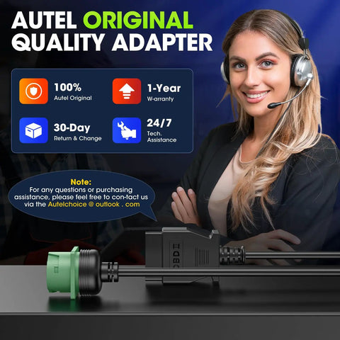 OBD2 To J1939 9Pin Adapter Cable Type 2, product display with customer service representative in background