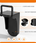 DEEAGLE shipping container jack lug with U-shaped handle, powder-coated steel, side view