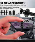 Four Piece 10mm Ball Stud Kit With Hardware For Gas Struts Lift Supports, M6 Thread, 14mm Shaft, 10mm Ball Head, Universal Fit For Cars And Trucks, Replacement Parts For Worn Gas Springs, Easy Install, black steel studs and nuts shown installed on car door