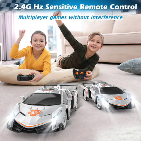 Kids playing with Beast One Eighteenth Scale RC Car For Kids Gift Ready With Rechargeable Batteries Included And 2 4Ghz Controller