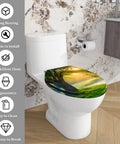Resin Toilet Seat for Home Bathroom with nature design, fits elongated toilets 40-47cm, easy to install and clean.