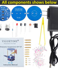 Ultrasonic Levitator Solder Practice Kit For Electronic Soldering Training components with guide and 12V adapter.