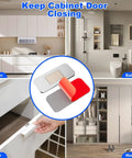 Magnetic Cabinet Door Catch Pack 16 No Drill Ultra Thin 3mm Stainless Steel Adhesive Latch for kitchen and bathroom
