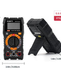 Digital Multimeter With Carrying Case For Home And Auto Use Tests DC And AC Voltage, Ohms, Amps shown with dimensions