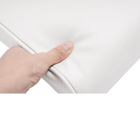 Close-up of white Seat Bottom Cushion For 8WD159RS Swingback Cooler Seat Universal Pontoon Boat Replacement For Yacht Pontoon And Fishing Boat