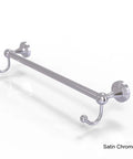 Sag Harbor 24 Inch Towel Bar With Integrated Hooks In Antique Brass Solid Brass Bathroom Hardware in satin chrome finish