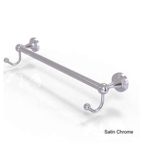 Sag Harbor 24 Inch Towel Bar With Integrated Hooks In Antique Brass Solid Brass Bathroom Hardware in satin chrome finish
